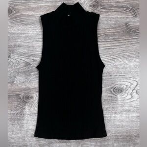 Wilfred Aritzia Black Ribbed Mock Neck Tank Top Size XS